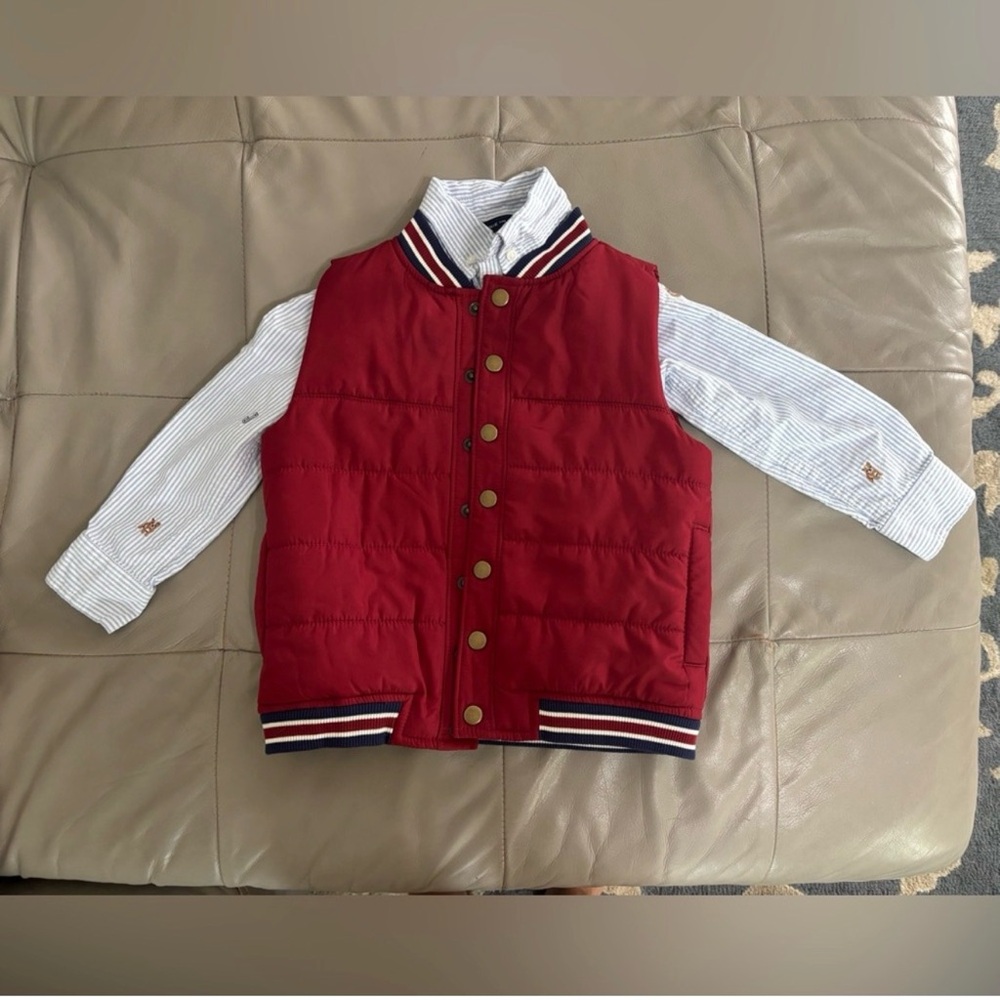 Janie and Jack Blue and White Striped Button-Down Shirt
